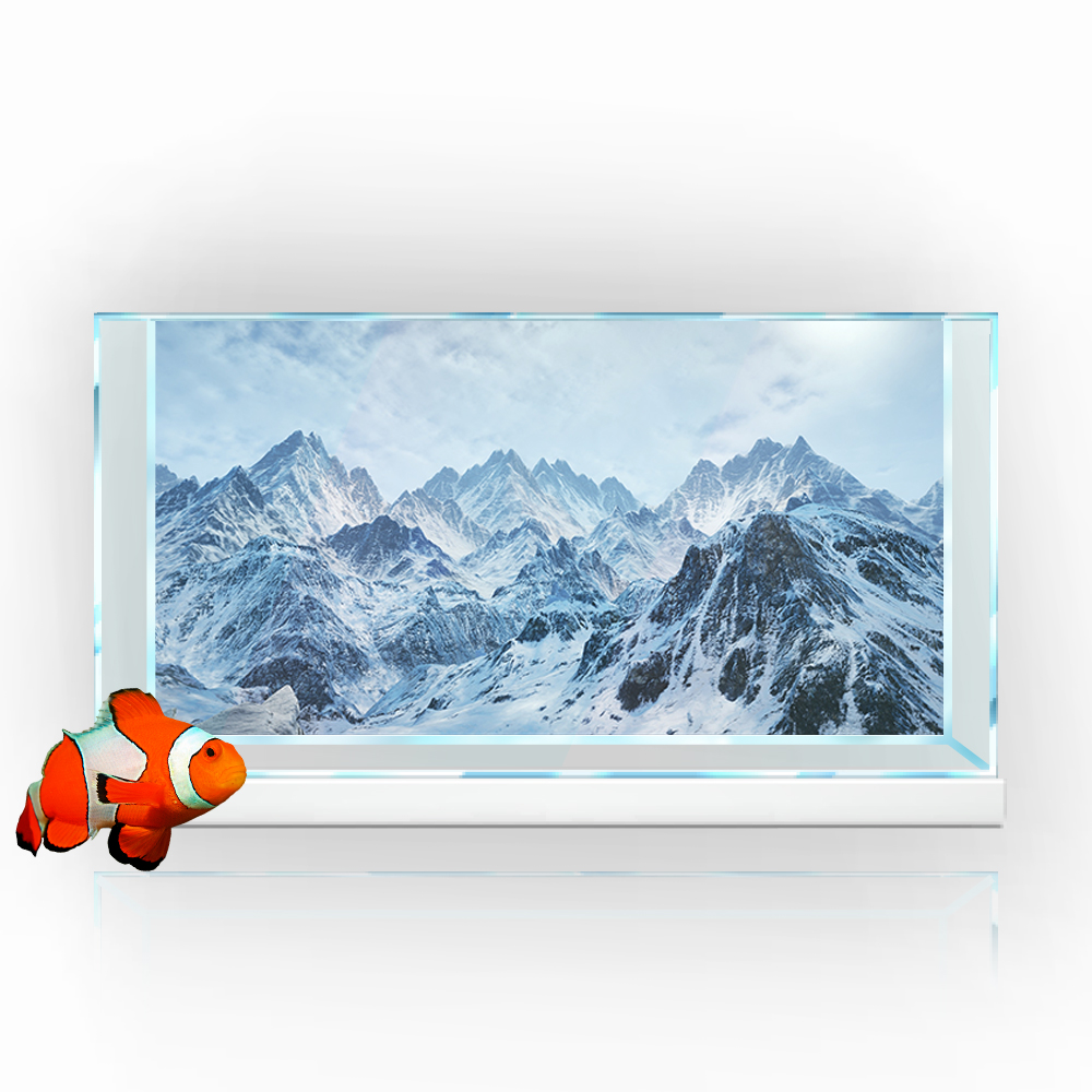 Aquarium Fish Wallpaper - Aquarium Background Sticker, Cold Snow Mountain