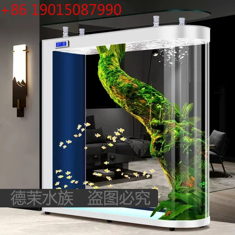 Aquarium Xxl - Floor-to-ceiling glass fish tank living room