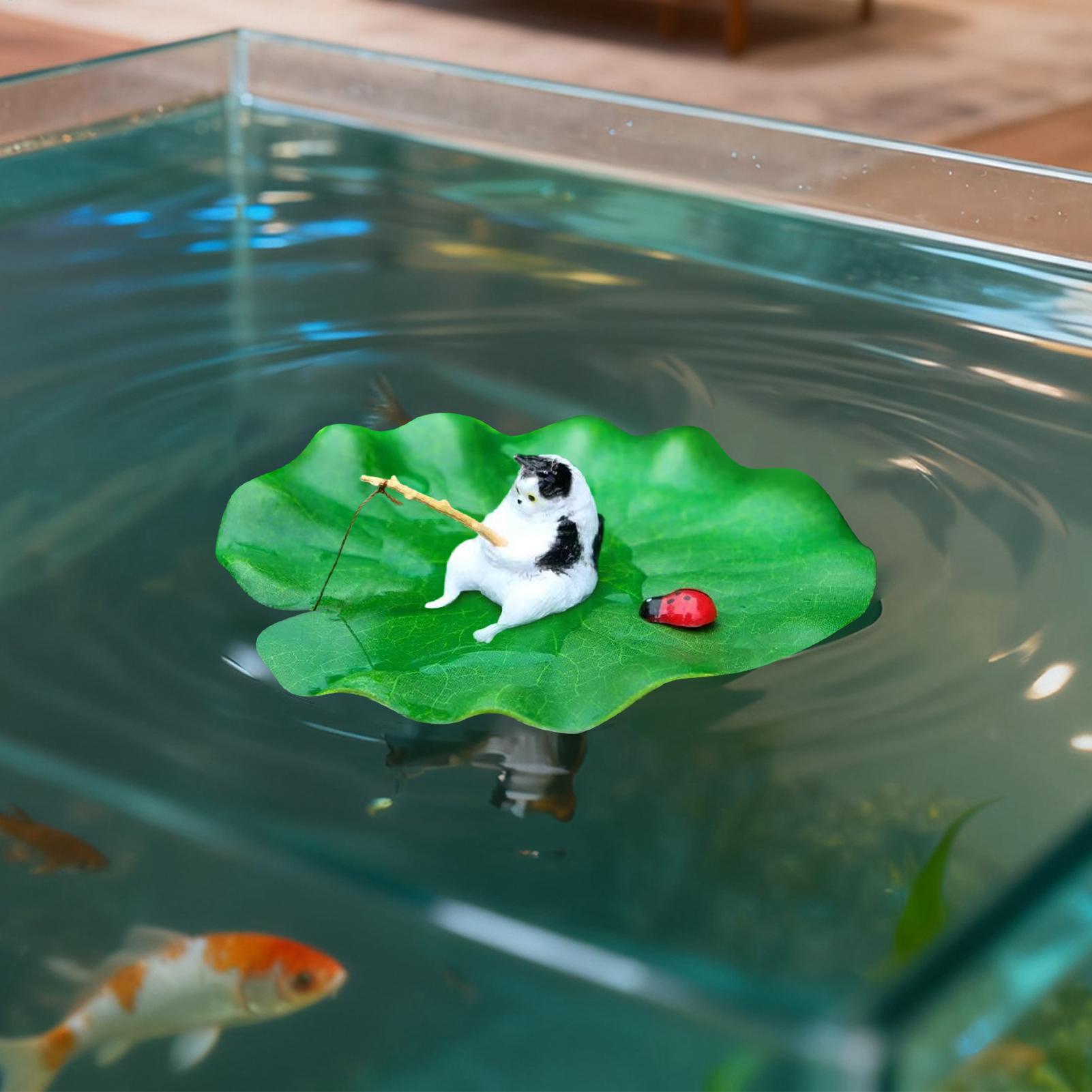 Aquarium Fish Escape - Aquarium Decor Floating Cat Fishing Aquarium